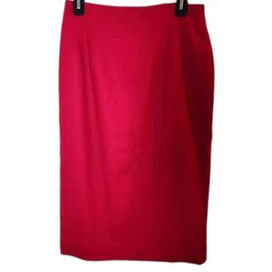 Evan Picone VINTAGE 100% Wool Deep Rose Pencil Skirt Knee length work SZ 8